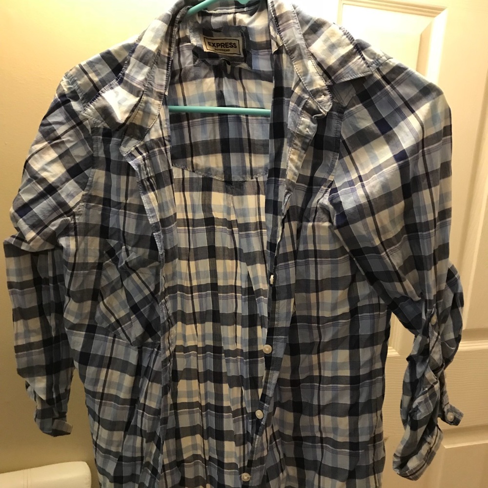 Express button down striped top - Picture 2 of 2